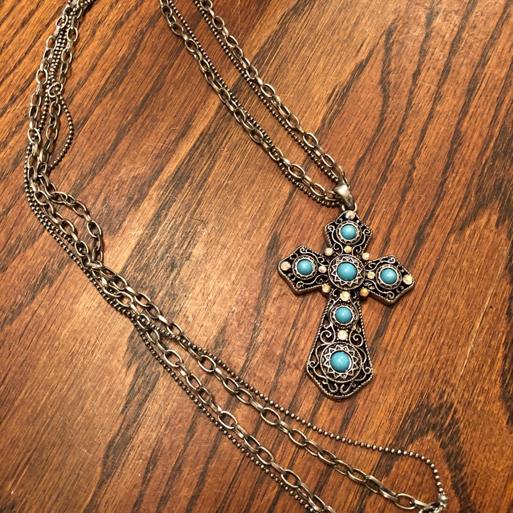 Turquoise Cross Necklace